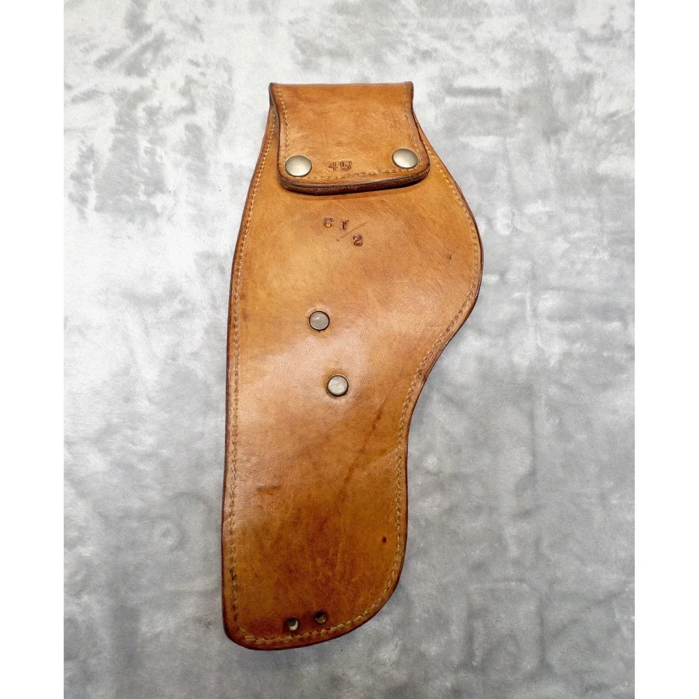 Vtg Hand Tooled Leather Western Holster Cowboy Hunting Outdoors Right Handed